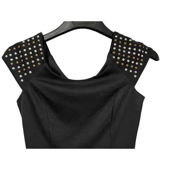 Wet Seal Little Black Dress with Studs Sz Small Womens Bodycon Fitted Minidress - Picture 3 of 9